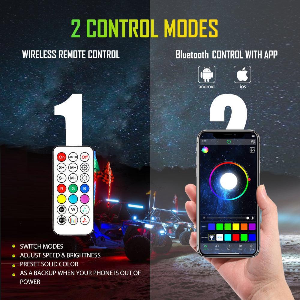 Auxbeam 3FT/4FT LED RGB Whip Lights