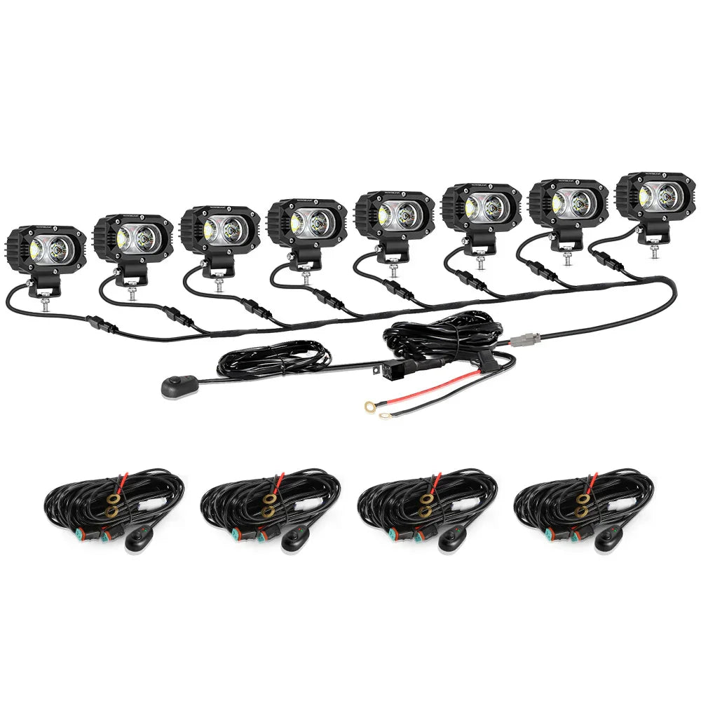 Auxbeam R4 Series 4 Inch 60W Flood Beam LED Pods Light White Driving Light