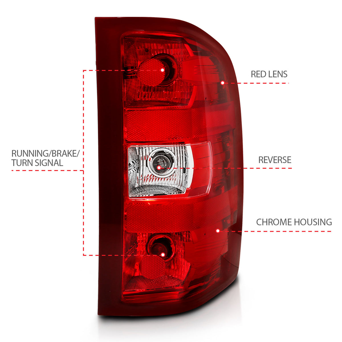 2007-2013 Chevrolet Silverado 1500 & More Tail Light Assembly ANZO 311303