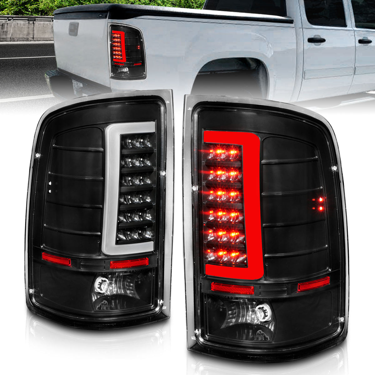 2007-2014 GMC Sierra 1500 & More Tail Light Assembly ANZO 311388