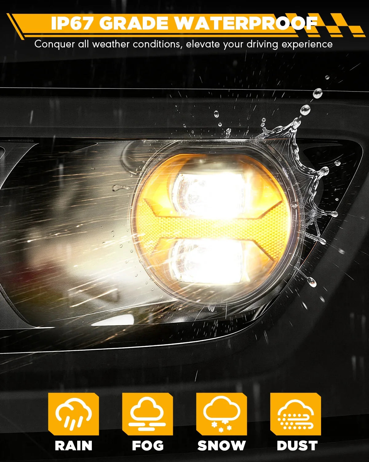 Auxbeam Upgrade 70W LED Fog Lights for Dodge Ram 1500 2002-2008/Dodge Ram 2500