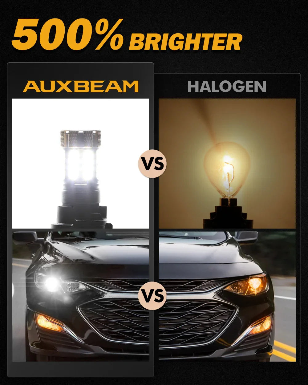 Auxbeam T25 3157 3156 LED Backup Reverse/Turn Signal/Brake Tail Light Bulbs 50W