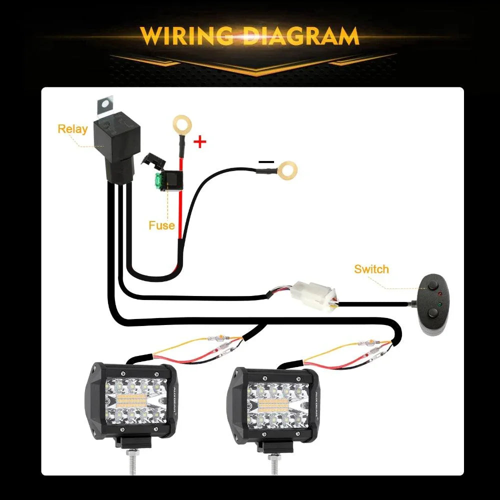 4 Inch 6 Modes White&Amber LED Working Light LED Pods with Dual A-Pillar Mounting Bracket For Ford Bronco 2/4 Door 2021 2022