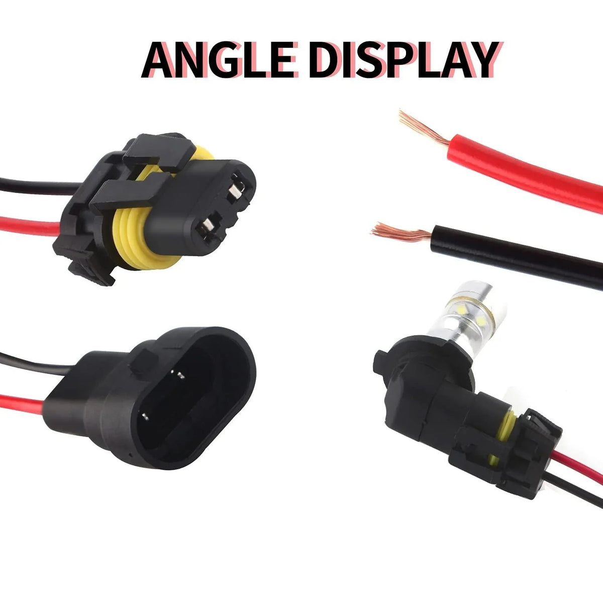 Auxbeam 9005/9006/9012 LED Headlight Socket Male & Female Adapter Wiring Harness