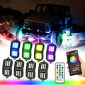 Auxbeam Vibrant Series 8PCS RGB LED Rock Lights Kit Multicolor Neon Underglow