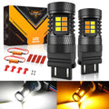 Auxbeam T25 3157 3156 LED Front Turn Signal & DRL Light Bulbs Dual Color