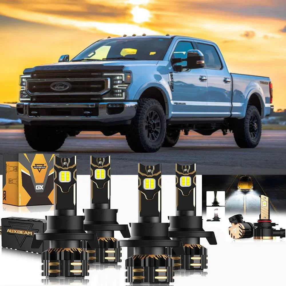 Auxbeam 3 LED Headlight Bulbs Bundle for 2020 Ford F-250 Super Duty H13