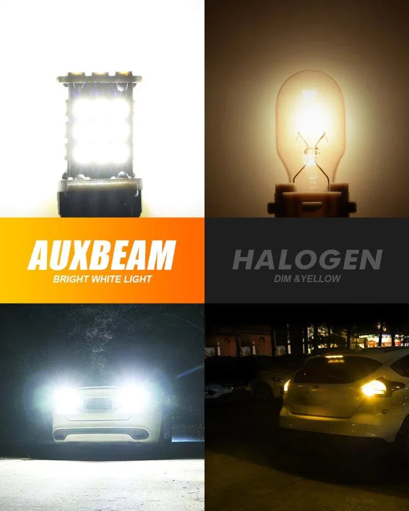 Auxbeam 912 921 T15 W16W LED Back-up/Brake/Tail Light Bulbs 10W 6500K White 2