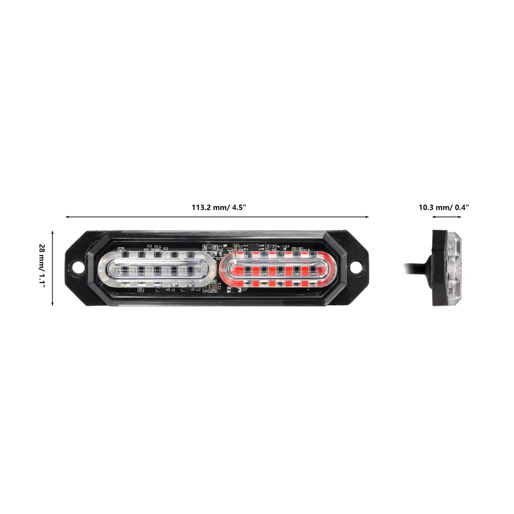 Auxbeam 12LED/24LED Emergency Surface Mount Grill Strobe Light (4 Pcs)