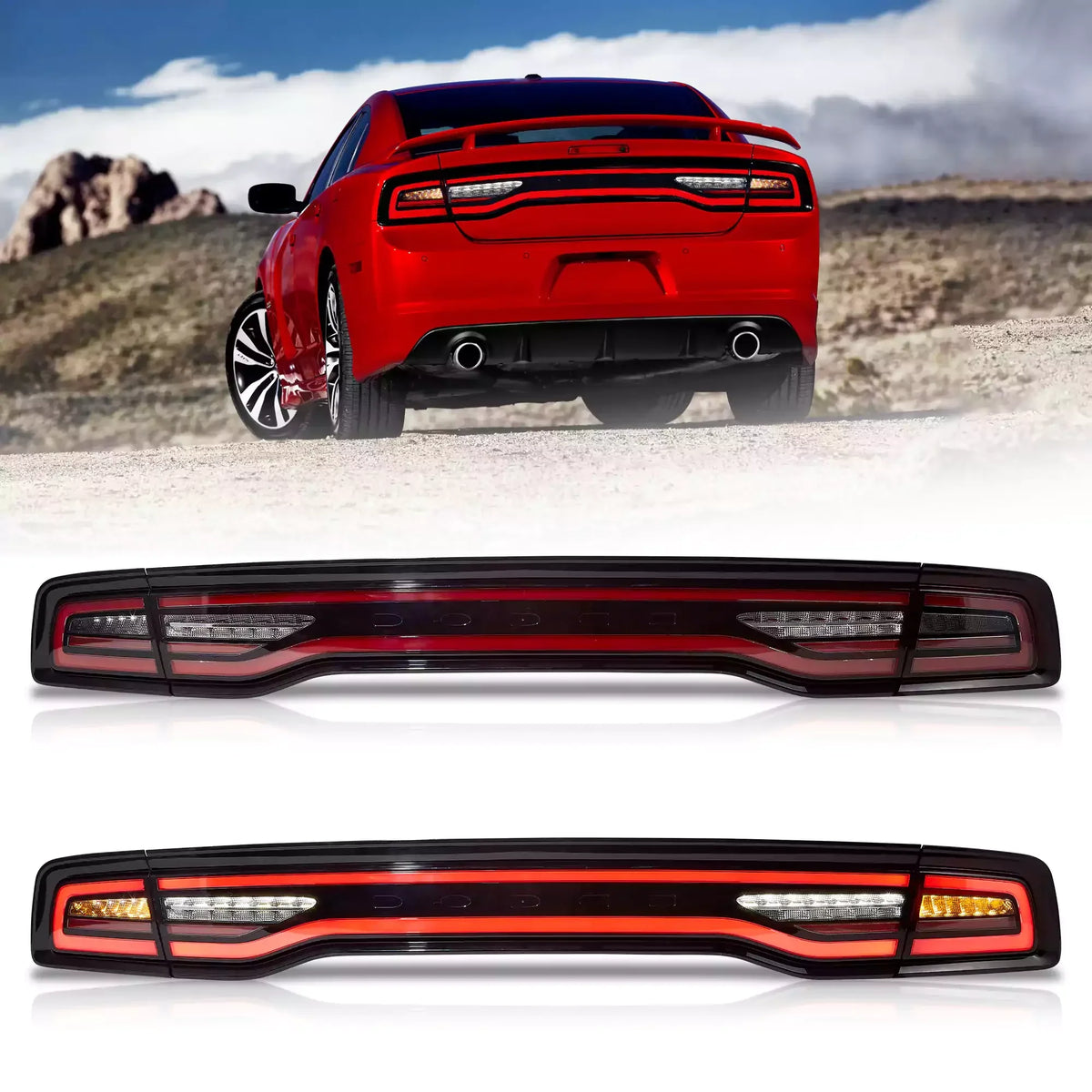 Vland LED Tail Lights Assembly Full LED W/Start-Up for 2011-2014 Dodge Charger