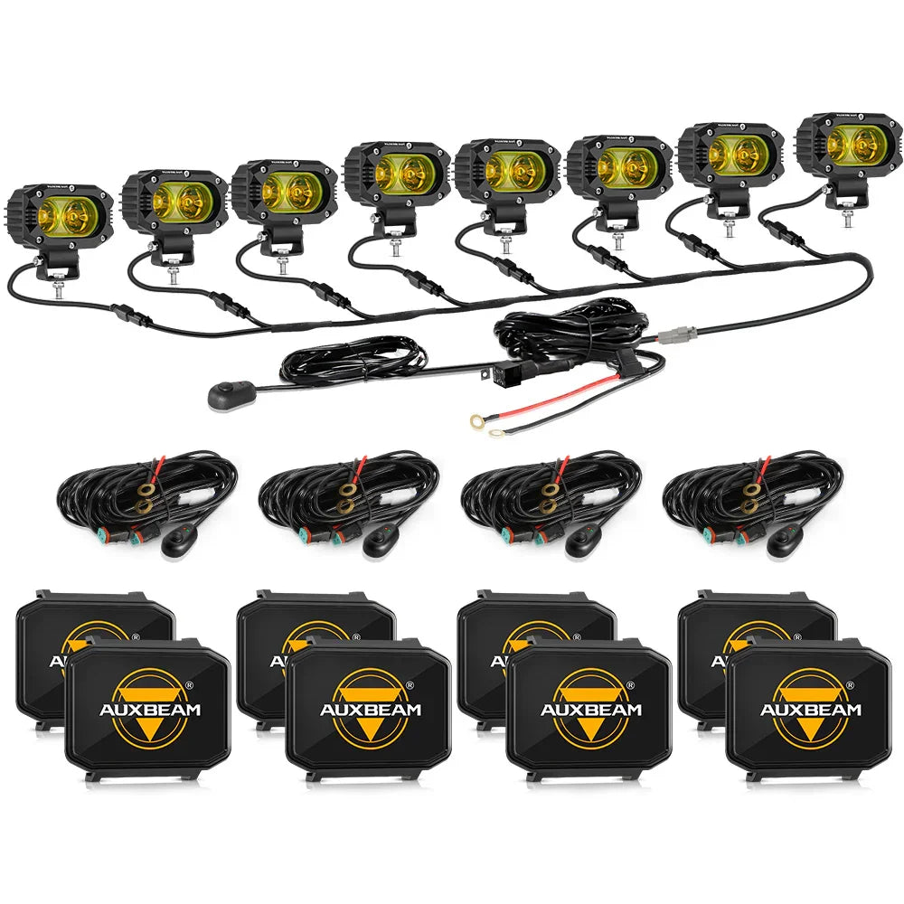 Auxbeam R4 Series - 4 Inch 60W LED Pods Light Flood Beam Amber Light