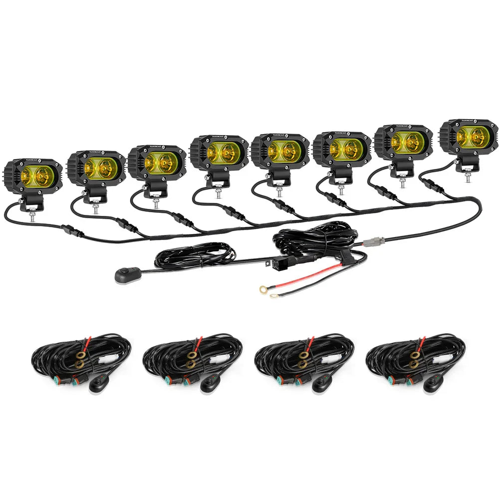 Auxbeam R4 Series - 4 Inch 60W LED Pods Light Flood Beam Amber Light