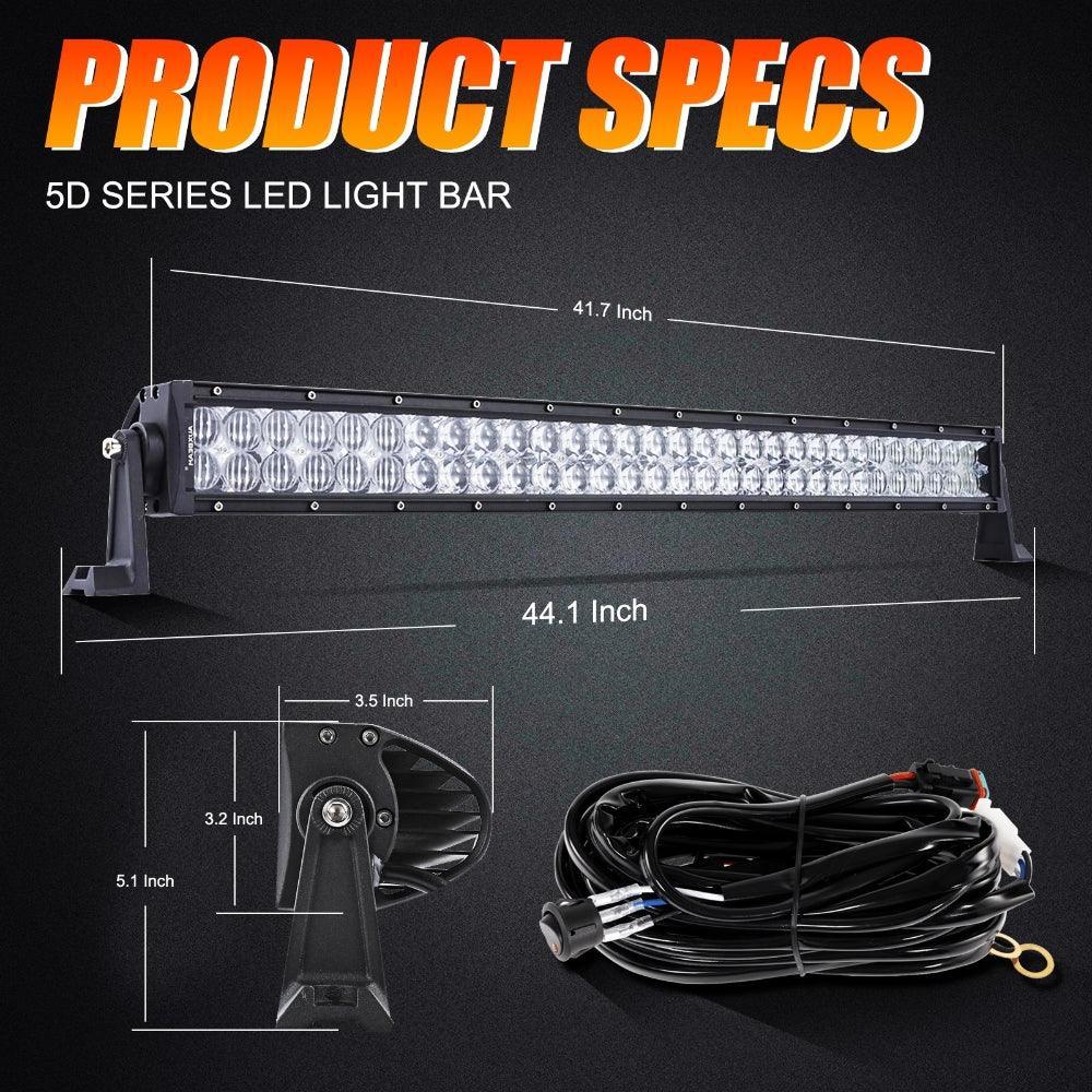 Auxbeam 42 Inch 5D Series Straight LED Light Bar for Ford Bronco 2/4 Door 2021