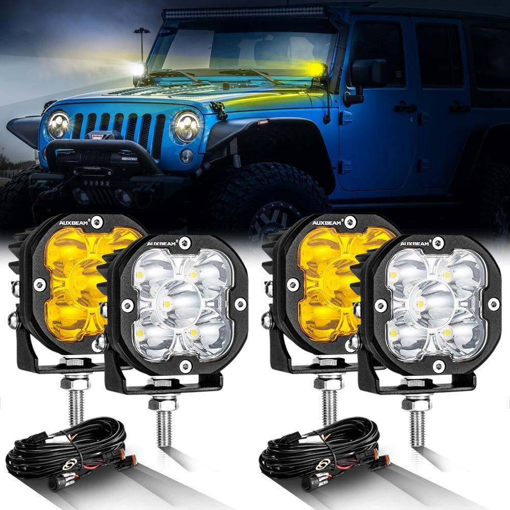 XP-ULTRA Series 3 Inch 80W Spot Beam LED Pods Amber&White Offroad Lights