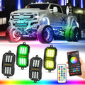 Auxbeam Vibrant Series 4PCS RGB LED Rock Lights Kit Multicolor Neon Underglow