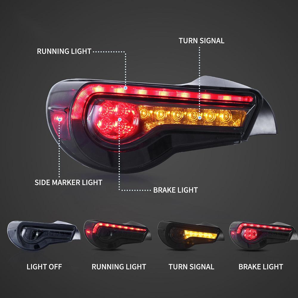 Vland Sequential LED Tail Lights for 2012-2021 Toyota 86, Subaru BRZ, Scion FR-S