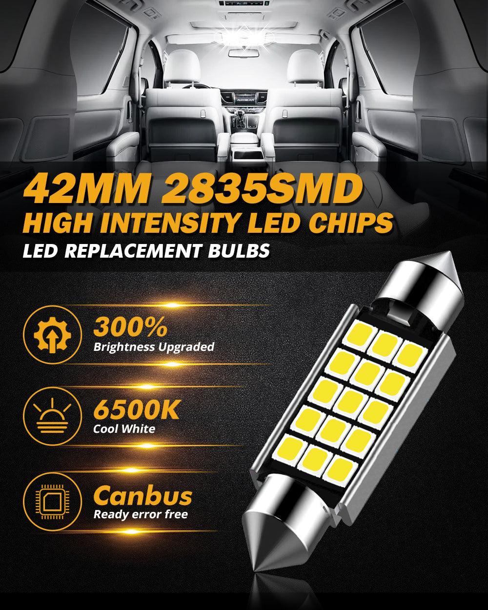 Auxbeam 41MM 578 211-2 212-2 214-2 1.61" Festoon LED Interior/Dome/Map/License