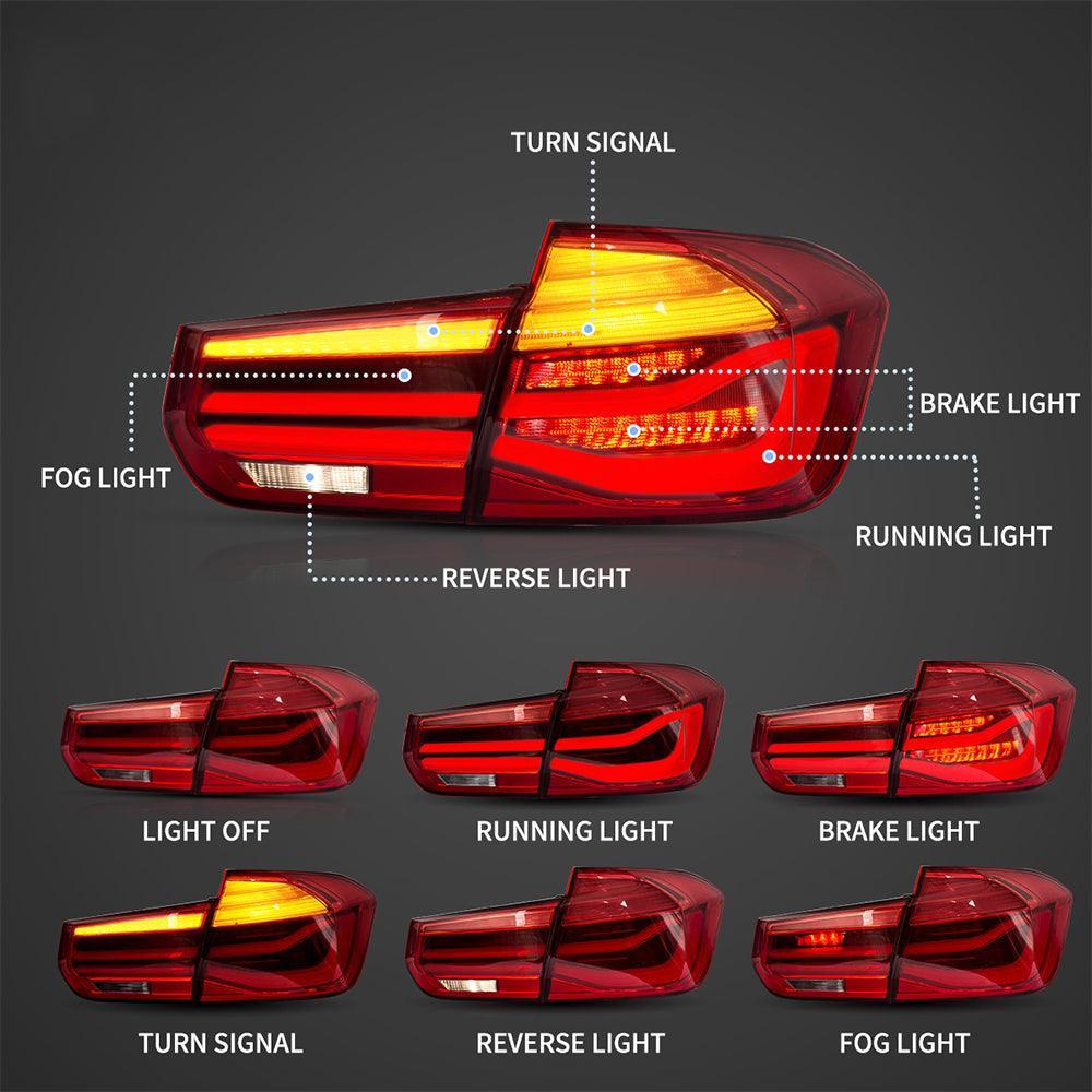 Vland LED Tail Lights Assembly for 2012-2019 BMW 3