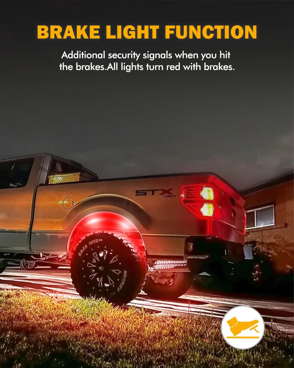 Auxbeam RGB LED Rock Lights Kit with Bluetooth APP & Wireless Remote Control
