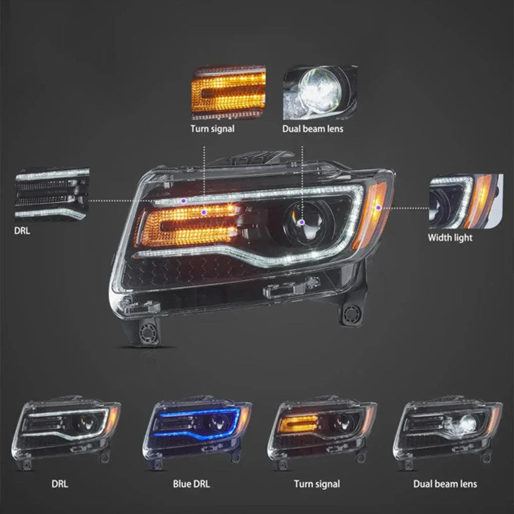 Vland LED Headlight Assembly Full LED for 2011-2013 Jeep Grand Cherokee (WK2)