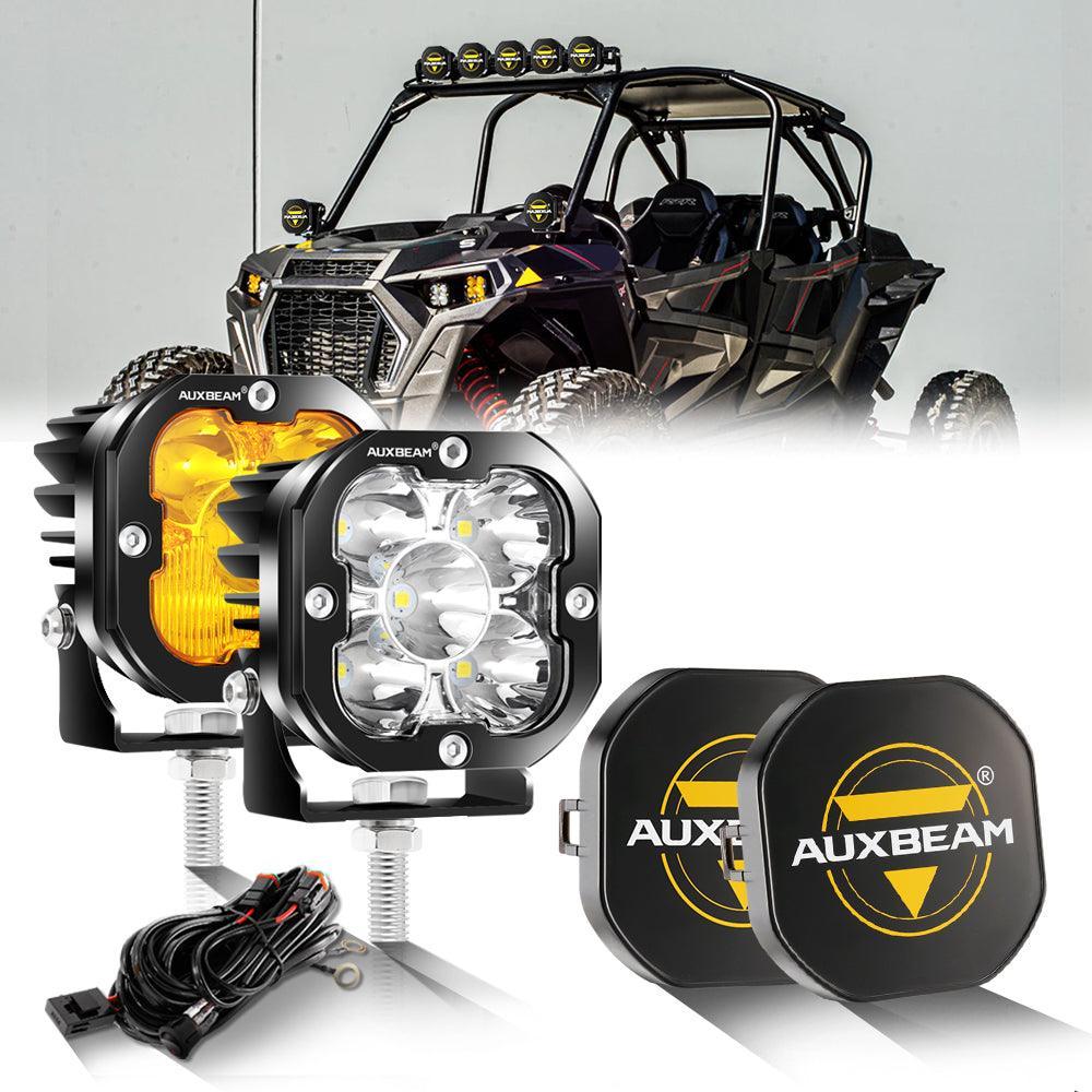 3 Inch 80W 9600LM LED Pods Lights White&Amber for ATV UTV SIDE BY SIDE 4X4