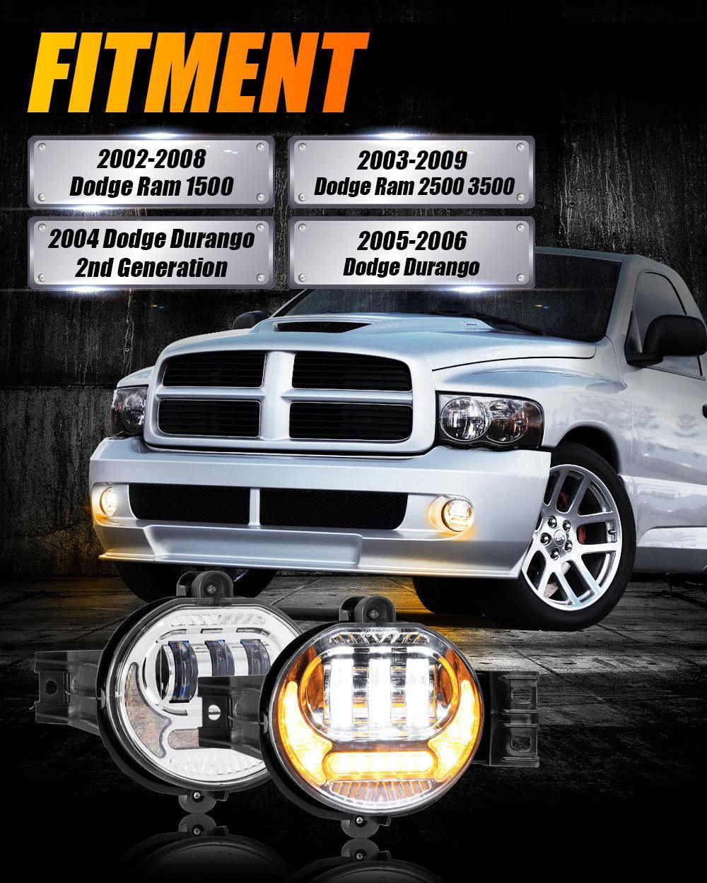 Auxbeam LED Fog Light Assembly for Dodge Ram 1500 2002-2008, Dodge Ram 2500/3500