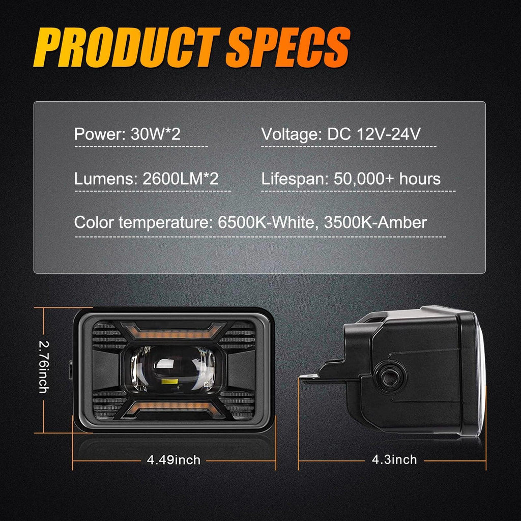 Auxbeam 60W LED Fog Lights with DRL/ Turn Signal for Ford F150 2015-2020