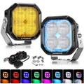 Color Play Series 3 Inch 116W RGB LED Pod Lights Flood Off Road Lights With 8 Backlight Options