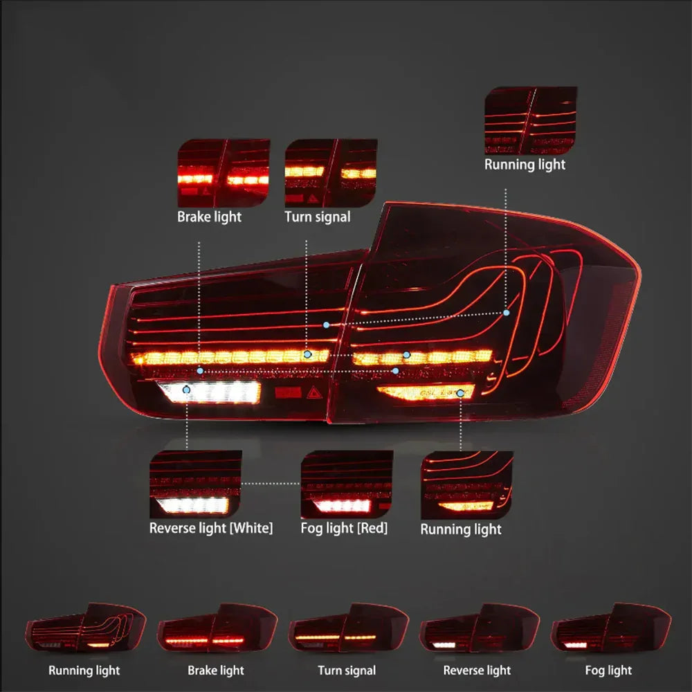 Vland LED Laser Tail Lights Assembly CSL Style Series F30 for 2012-2019 BMW 3