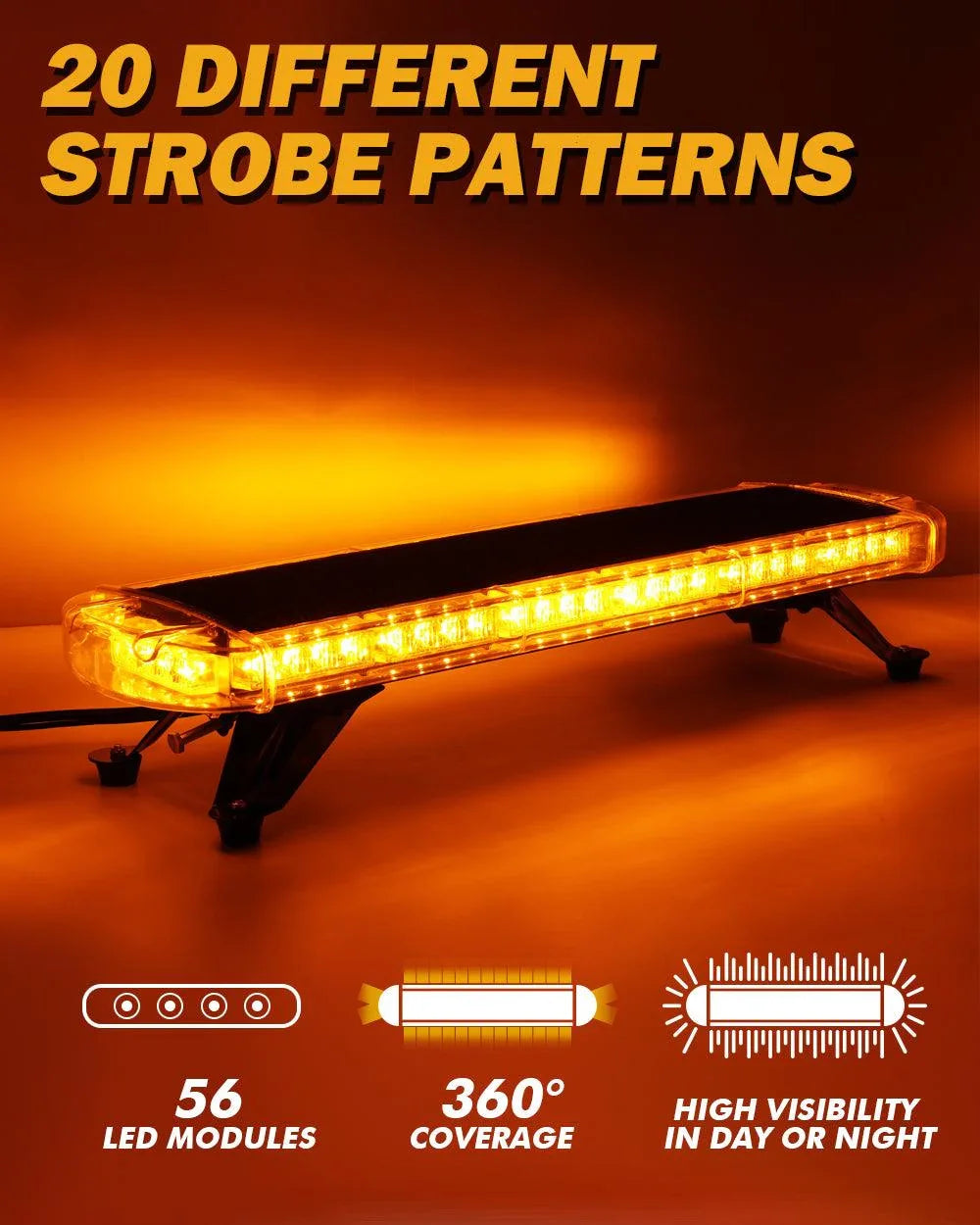 Auxbeam 31.5" Rooftop Strobe Flashing Light Bar with Mounting Brackets 20