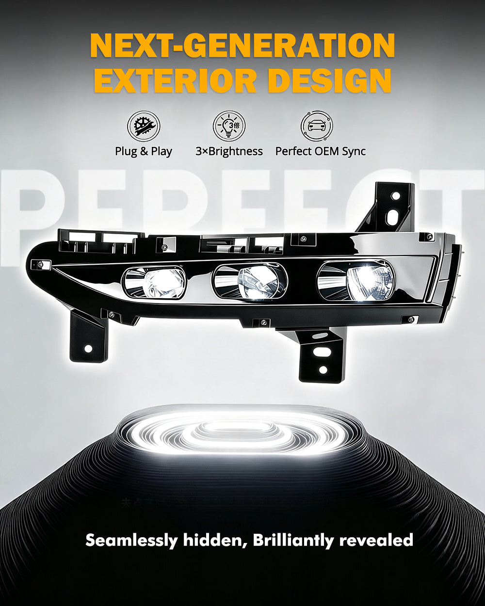 Auxbeam LED Fog Light Assembly for 2021-2024 Tesla Model Y