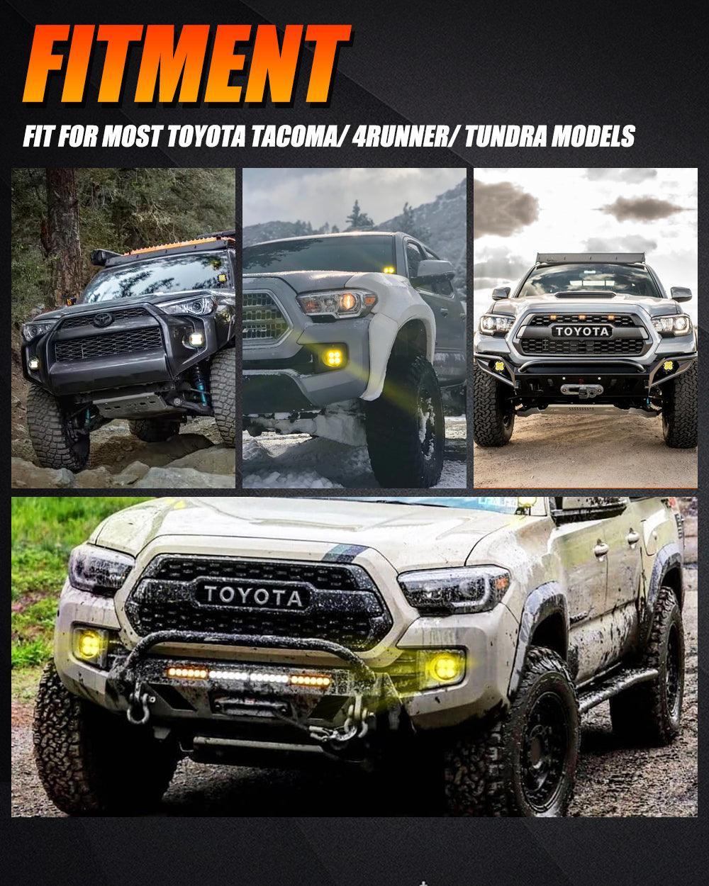 Auxbeam 3 Inch 80W LED Fog Lights for 2012-2022 Toyota Tacoma/ 2010-2022 Toyota