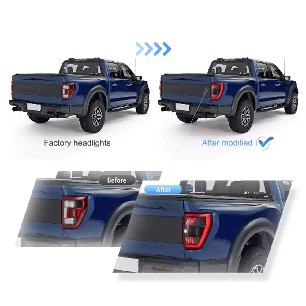 Vland LED Tail Light Assemly with Full LED for 2021-2023 Ford F150