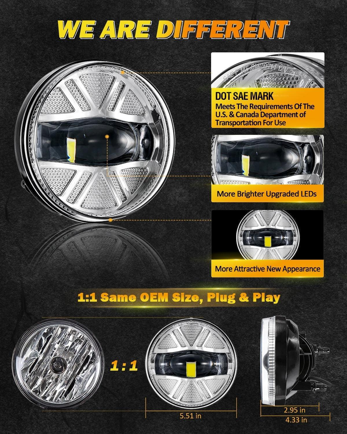 Auxbeam 48W LED Fog Lights DOT for 2007-2013 GMC Sierra 1500 / 2007-2014 Sierra