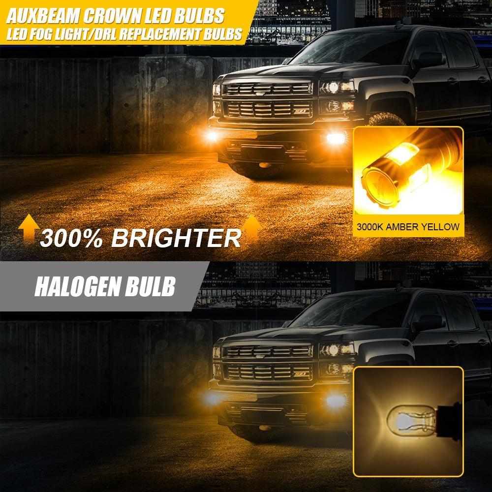 Auxbeam White/Amber/Blue 20W Crown-360° LED Fog Lights Bulbs/DRL