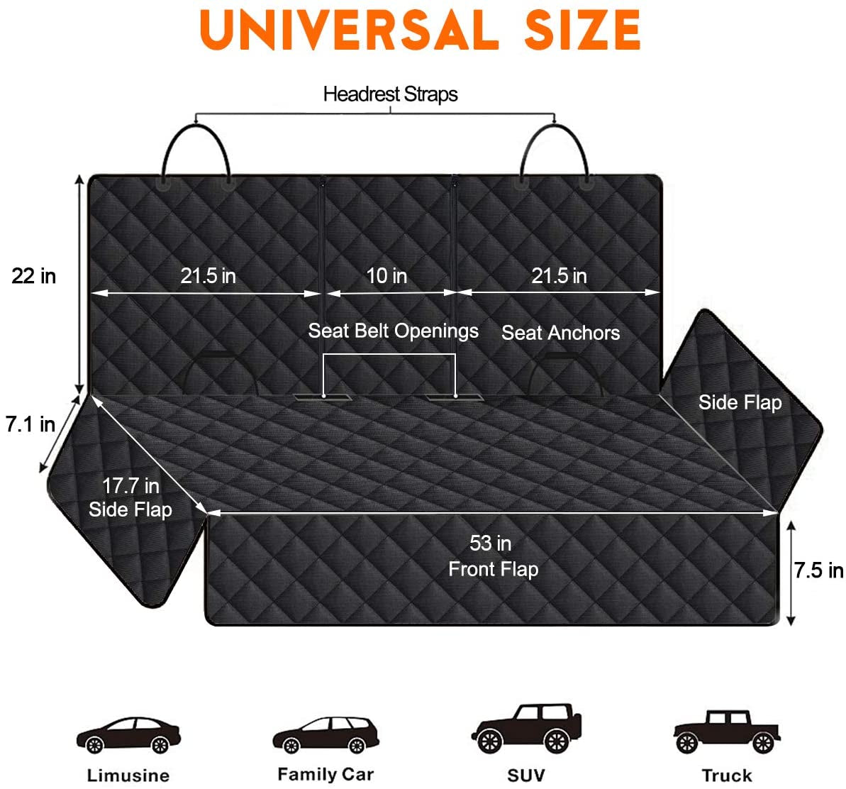 Universal Waterproof Pet Bench Car Seat Cover - Heavy-Duty Cargo Liner