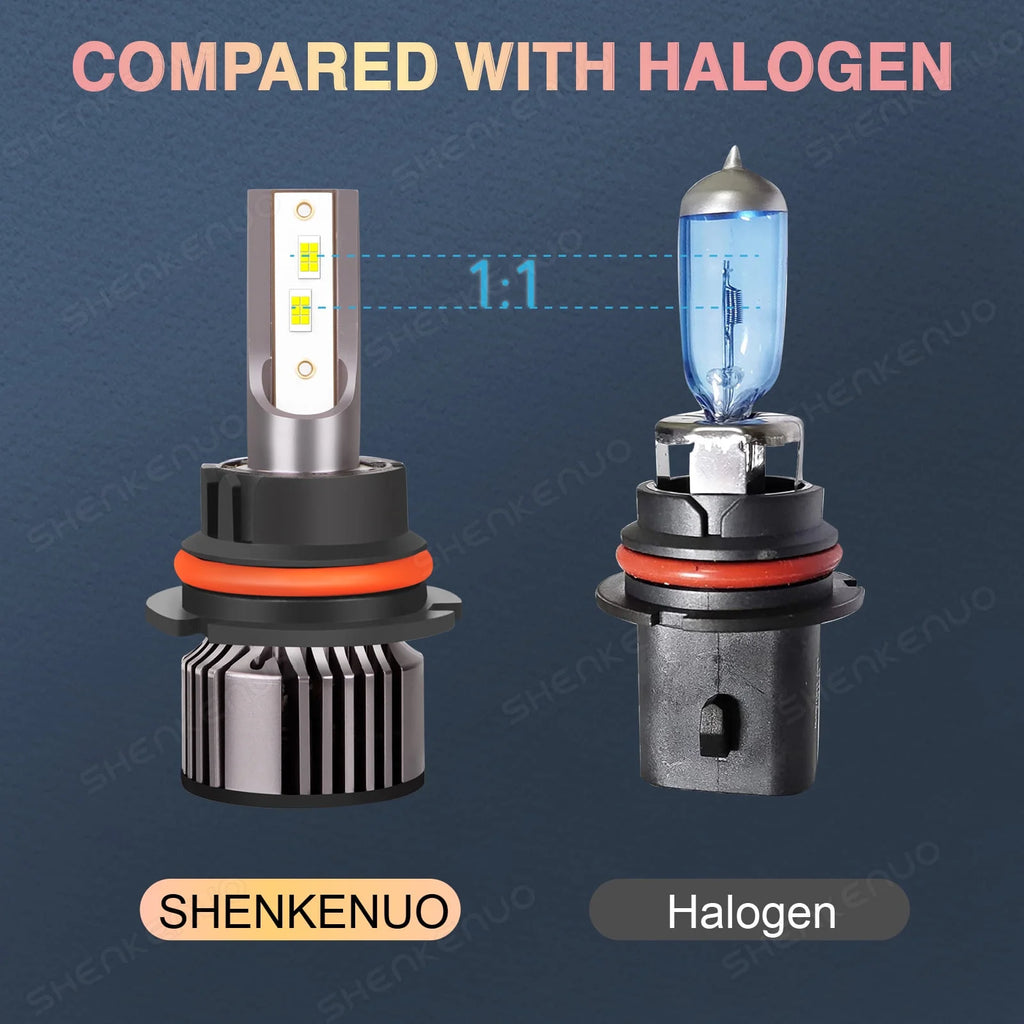 2-Sides 9007 LED Headlight Hi/Lo Bulbs for Ford F-150 1992-2003 F-250 1992-1999