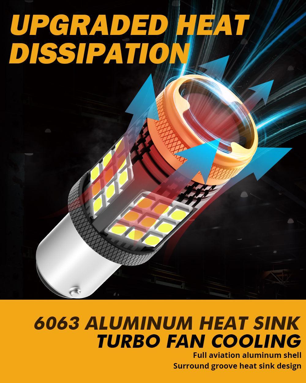 Auxbeam 1157 BAY15D 1156 BA15S BAU15S White Amber Red No Hyper Flash LED Turn