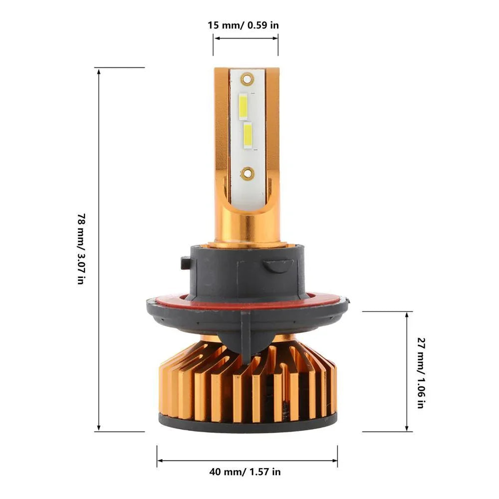 Auxbeam H13 LED Headlight Bulbs 52W F2 Series Mini Size 2 Bulbs