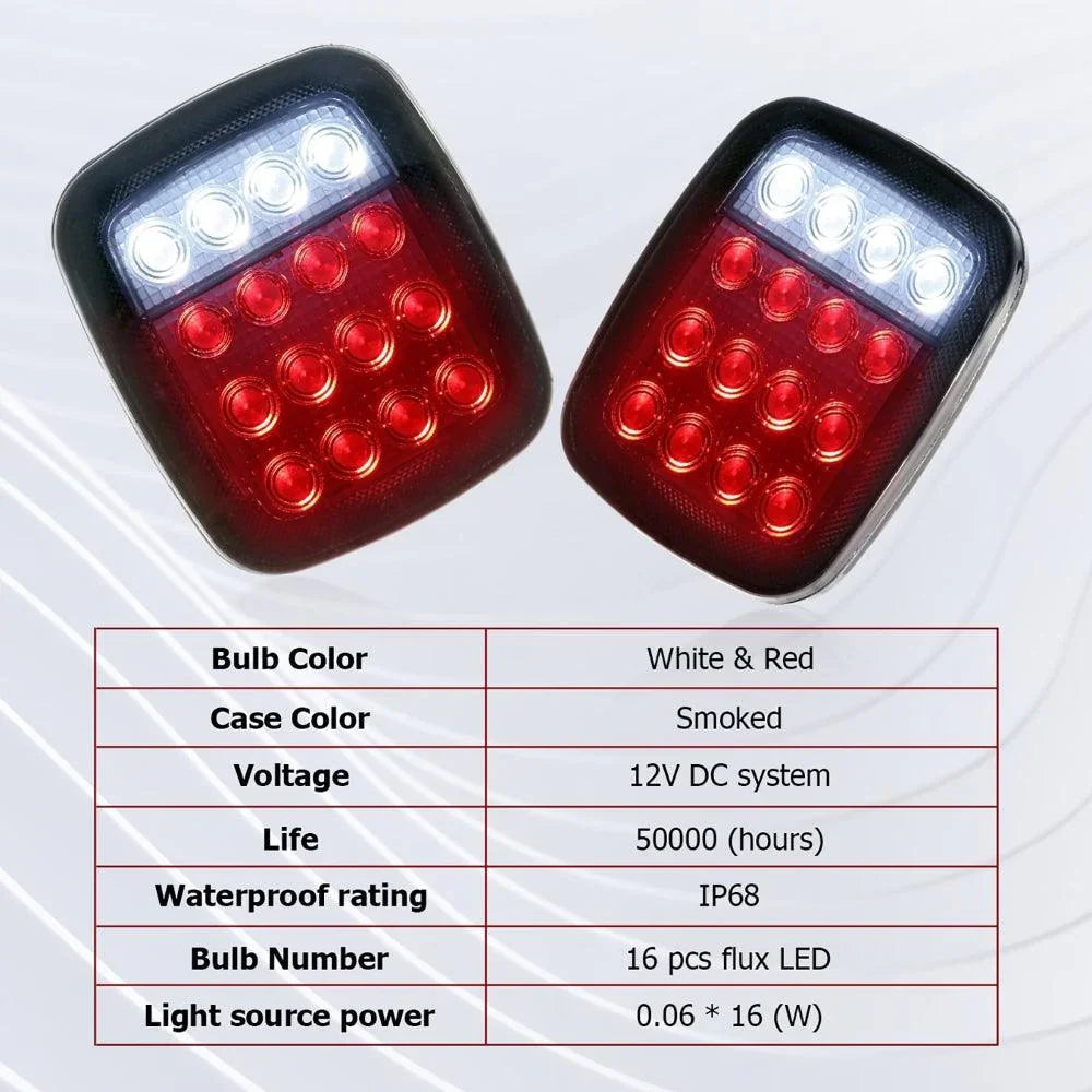 Auxbeam Universal Tail Lights for Jeep Wrangler YJ TJ CJ Truck Trailer Boat