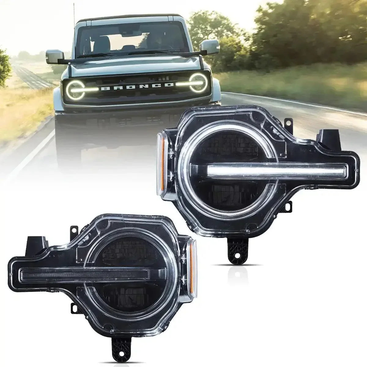 Vland LED Headlight Assembly Projector for 2020-2024 Ford Bronco