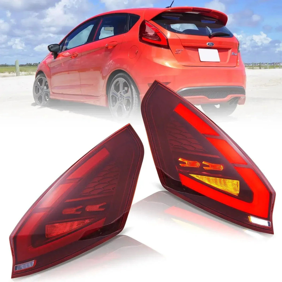 Vland LED Tail Light Assembly for 2009-2017 Ford Fiesta Hatchback