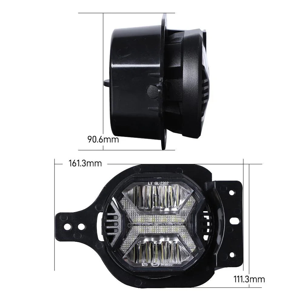 Auxbeam 4 Inch LED Fog Lights with White DRL for Jeep Wrangler JL 2018-2021