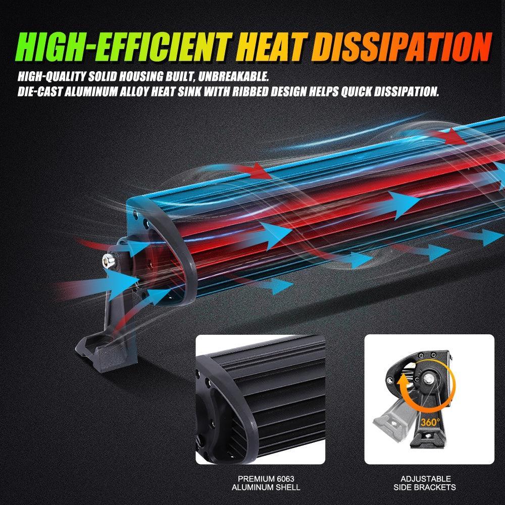 Auxbeam 22 Inch V-PRO Series Straight RGBW Color Changing Off Road Led Light Bar