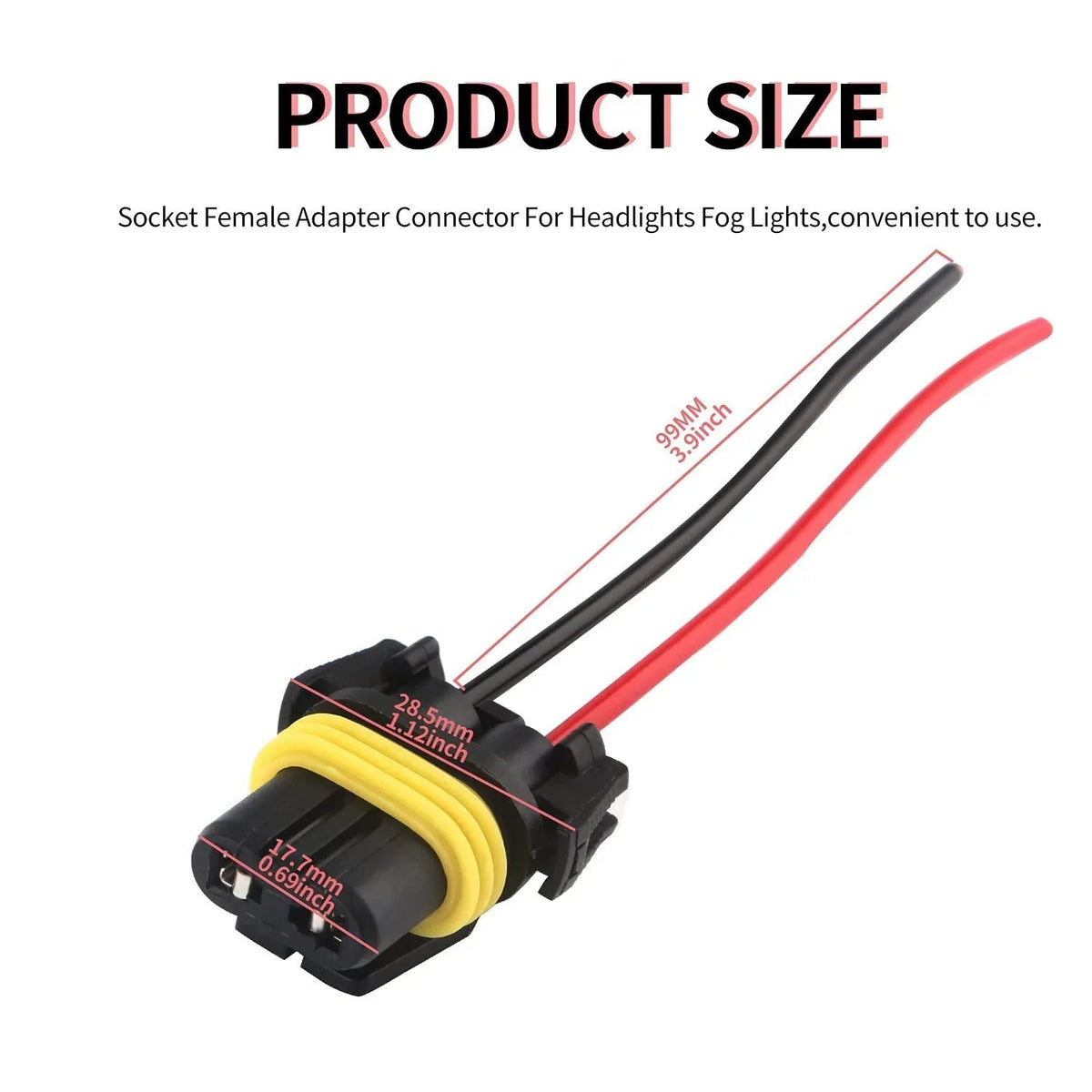 Auxbeam 9005/9006/9012 LED Headlight Socket Male & Female Adapter Wiring Harness