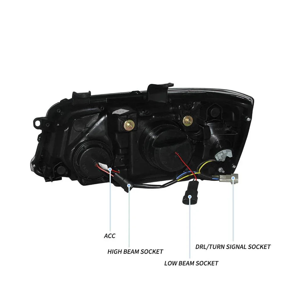 Vland LED Headlight Assembly Dual for 2004-2007 Toyota Highlander 1st Gen (XU20)