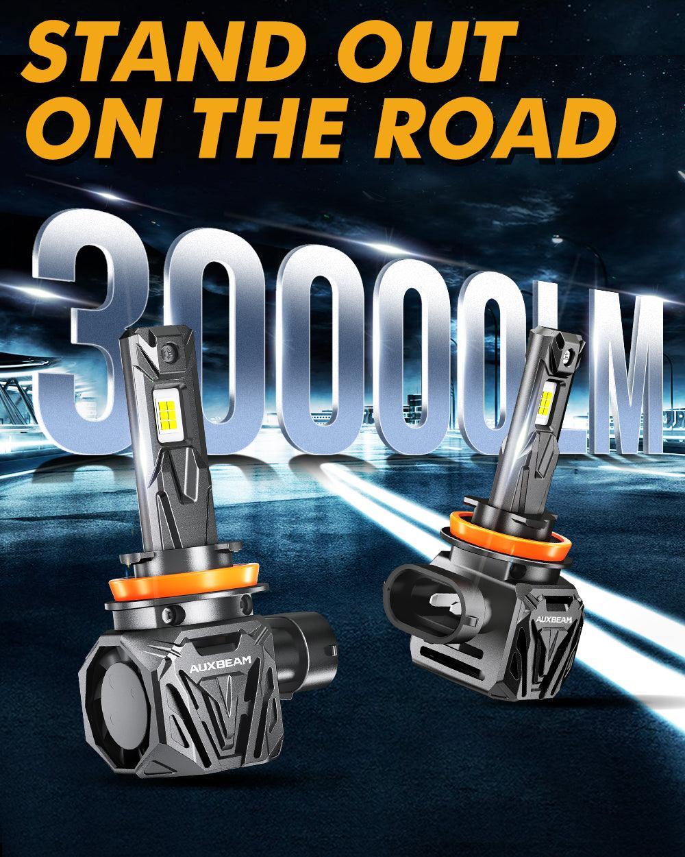 Auxbeam H11/H9/H8 LED Headlight Bulbs Q40 Series Ultra- 120W 2 Bulbs