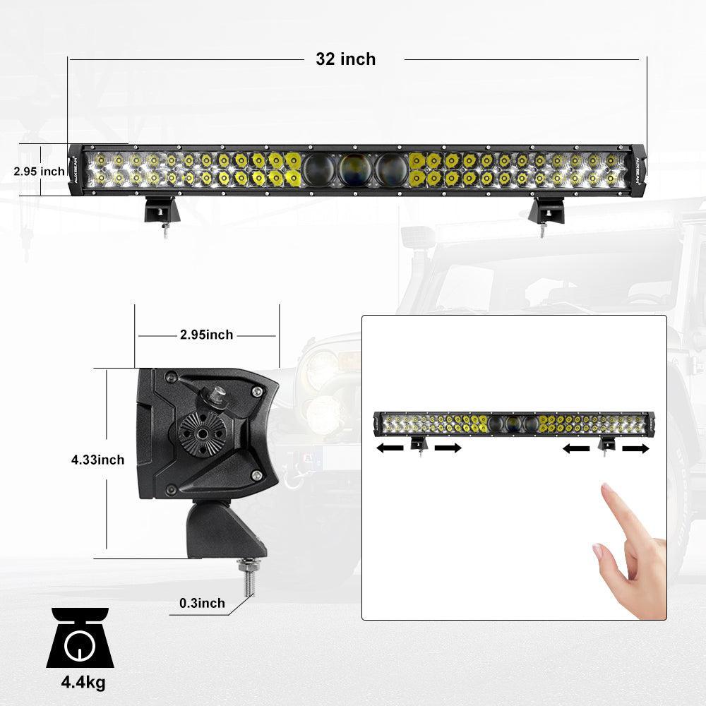 Auxbeam 32 Inch 5D-PRO Series 33000LM Spot Beam Off Road Led Light Bar