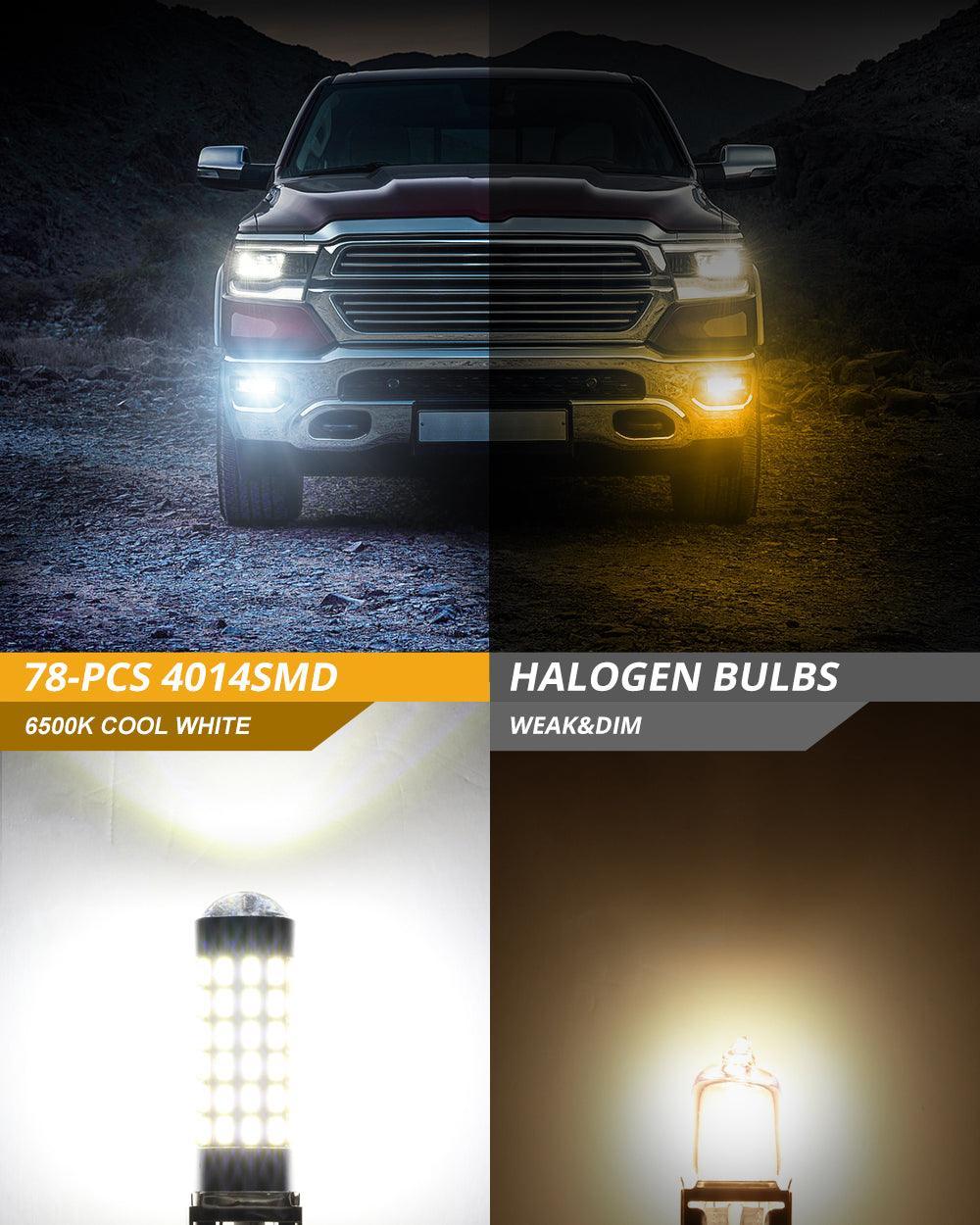 Auxbeam H3 LED Fog Light/DRL Bulbs 6W 2000ML 6500K White - 2 Bulbs