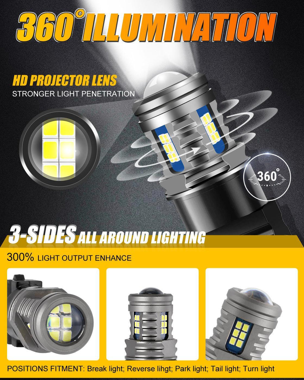 Auxbeam T1 Series Temperture Control LED High/Low Beam Bulb for 2003-2007 GMC